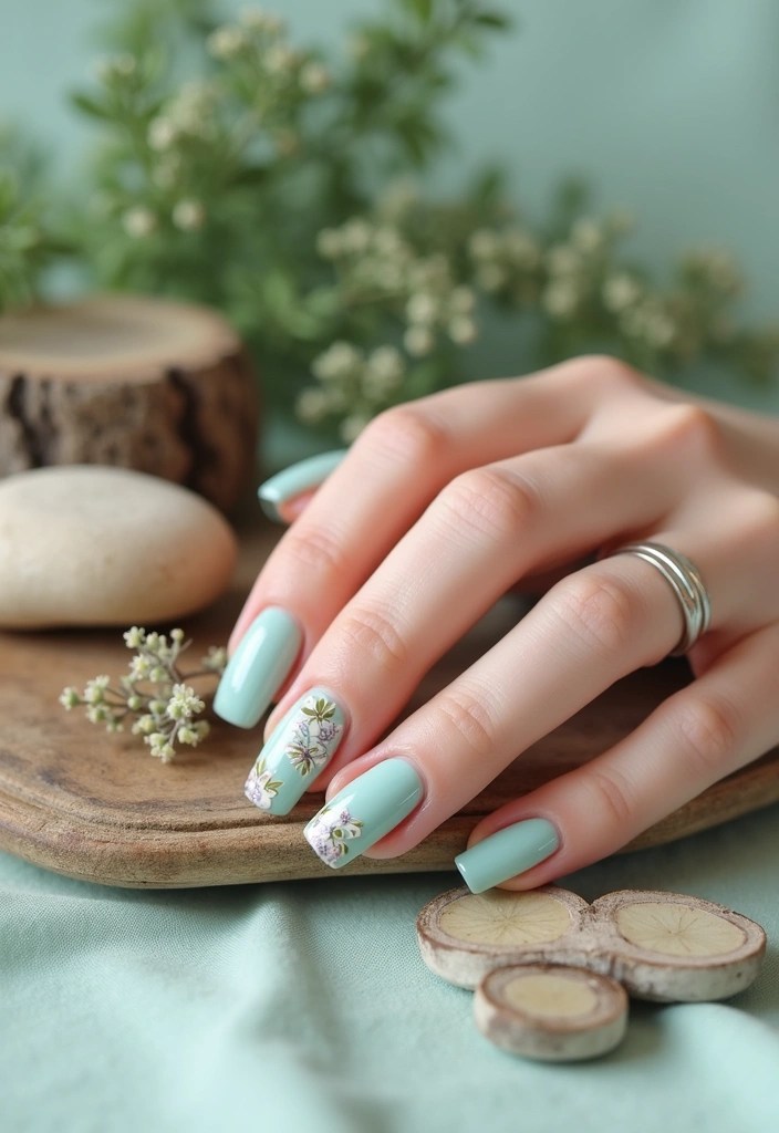 15 Colorful Matching Nails to Inspire Your Home Decor and Travel Looks (Don’t Miss #3!) - 12. Nature's Palette
