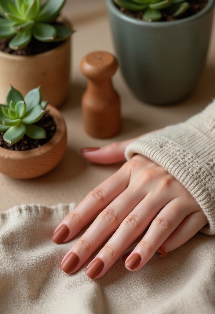 15 Colorful Matching Nails to Inspire Your Home Decor and Travel Looks (Don’t Miss #3!) - 4. Earthy Tones