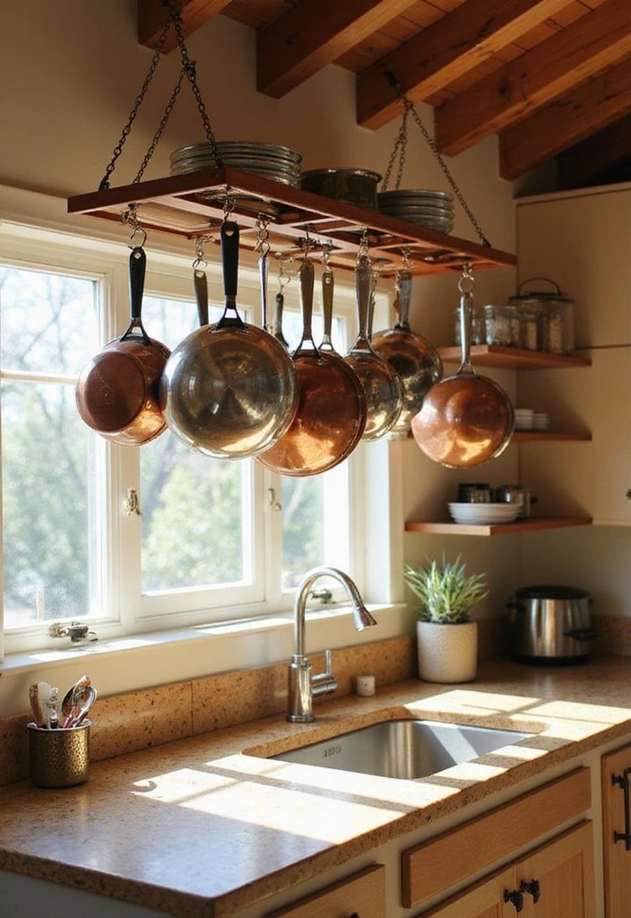 15 Genius Kitchen Storage Ideas That'll Make You Say 'Why Didn't I Think of That?!' - 9. Overhead Pot Rack