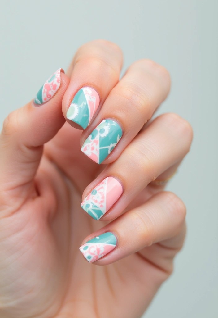 16 Spring Nail Inspirations for March 2025 That Will Make You Smile! - 10. Geometric Patterns