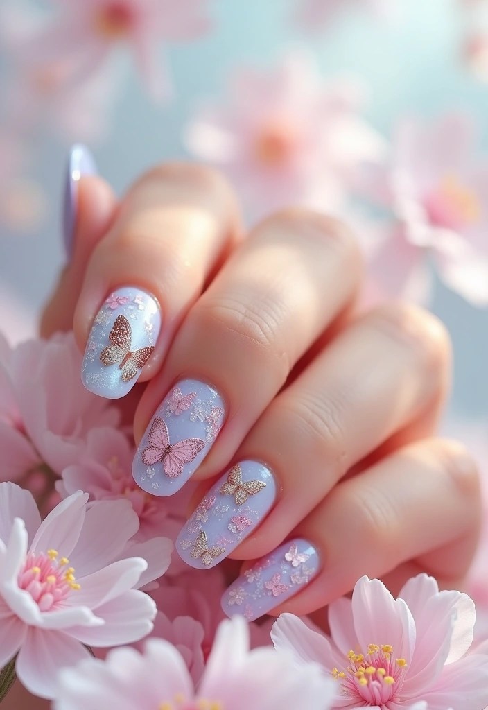 16 Spring Nail Inspirations for March 2025 That Will Make You Smile! - 9. Butterfly Dreams