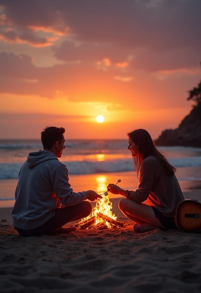21 Budget-Friendly Date Night Ideas That Won't Break the Bank! - 11. Beach Bonfire Night