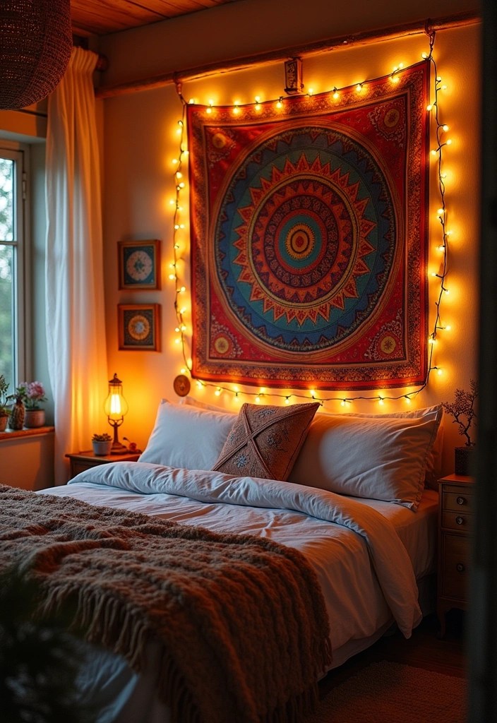 22 DIY Lighting Ideas That'll Create a Cozy Home Atmosphere! - 14. DIY Tapestry Lights