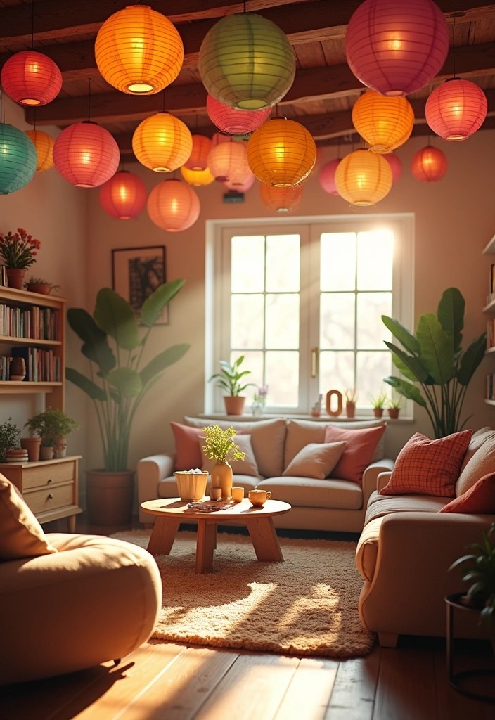 22 DIY Lighting Ideas That'll Create a Cozy Home Atmosphere! - 17. Whimsical Paper Lanterns