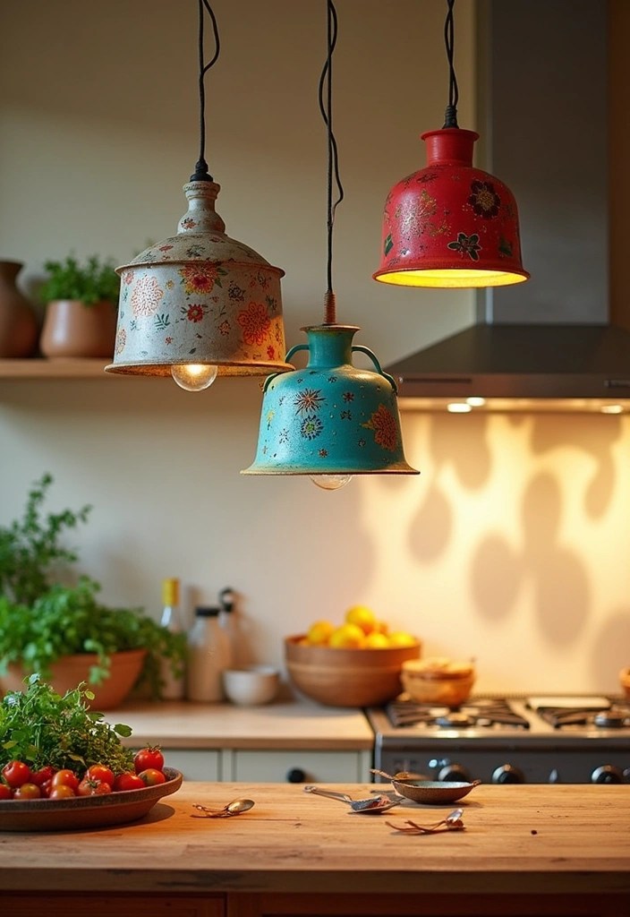 22 DIY Lighting Ideas That'll Create a Cozy Home Atmosphere! - 4. Colorful Pendant Lights