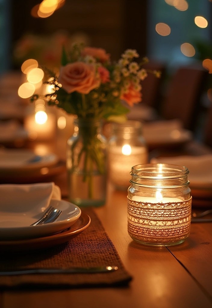 22 DIY Lighting Ideas That'll Create a Cozy Home Atmosphere! - 8. Candle Jars with Decorative Wraps